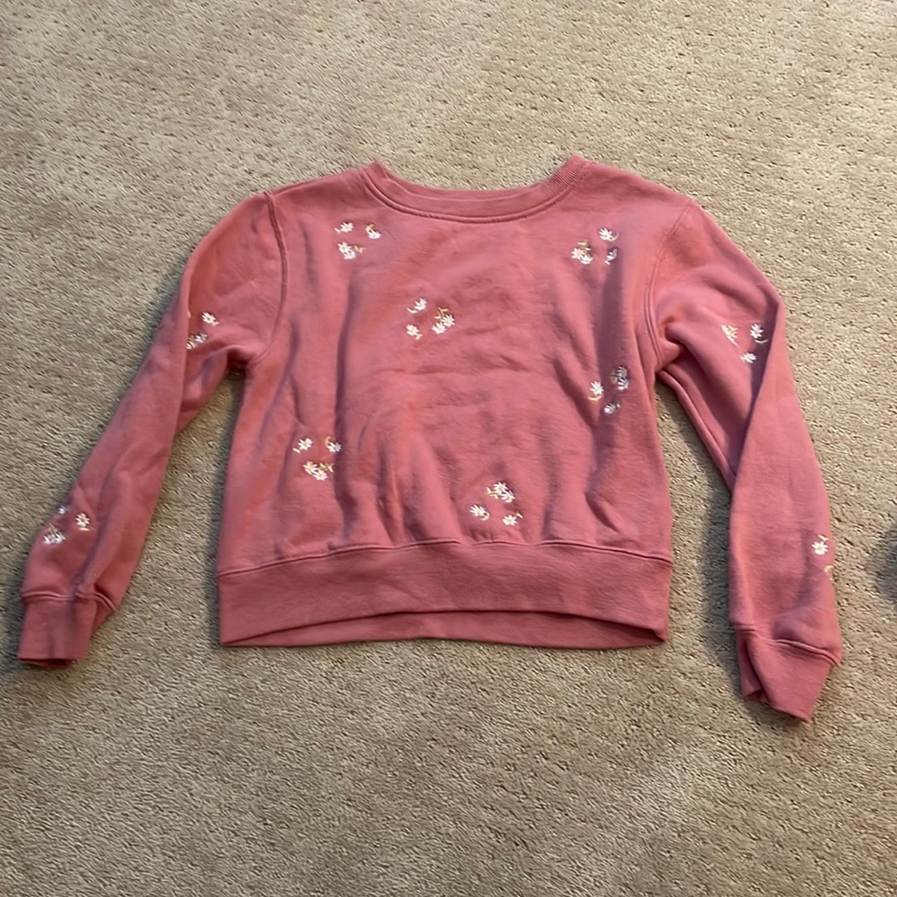 Girls pink daisy sweatshirt